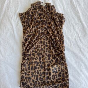 Abercrombie & Fitch Leopard Print mesh sleeveless Top